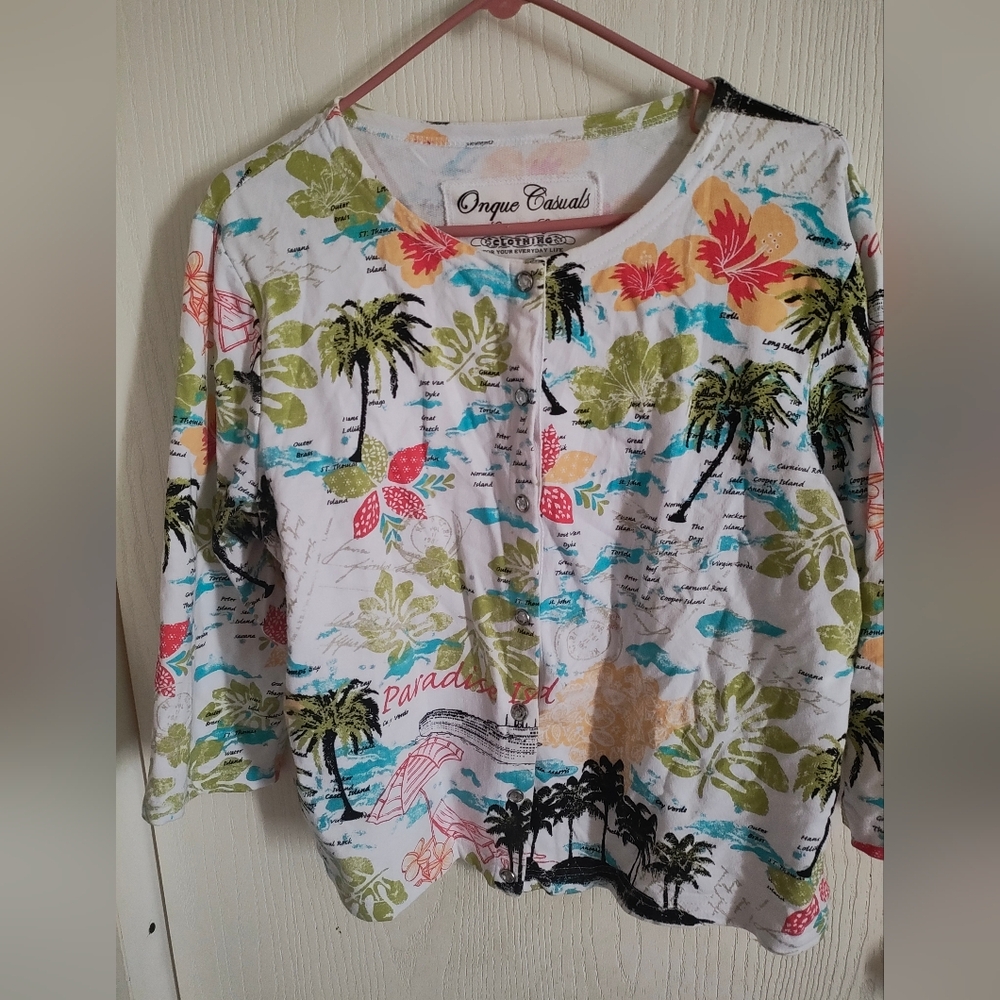 Onque Casuals Multicolor Tropical Cardigan